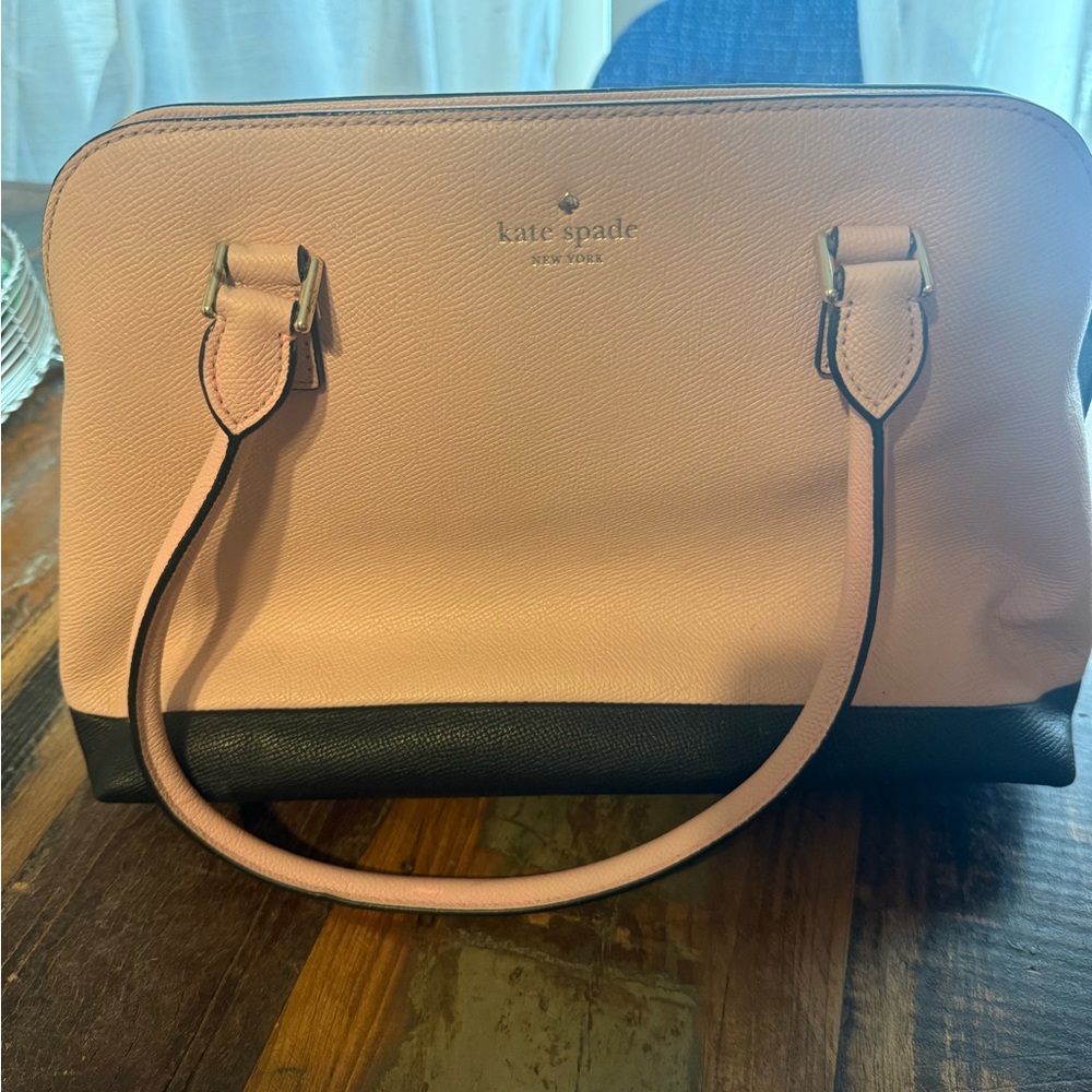 Kate Spade Pink and Black Shoulder Bag with Structured Design